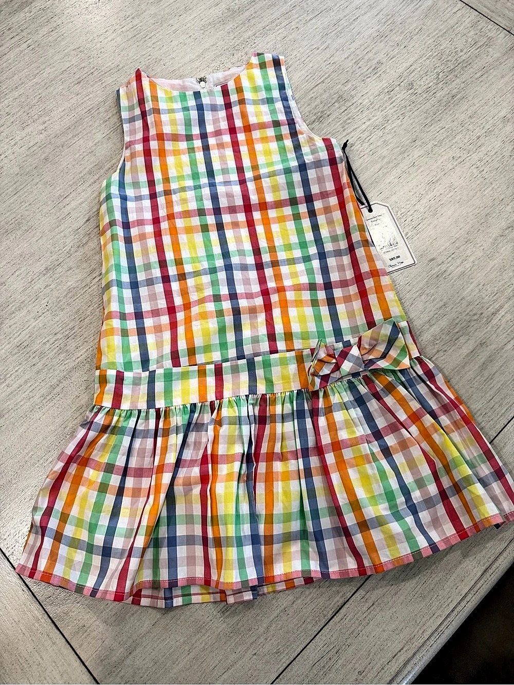 Classic Prep Gingham Girls Dress Multicolor Size 7 NWT